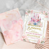 Invitation Pastel Pink Princess Château Royal 4e anniversaire