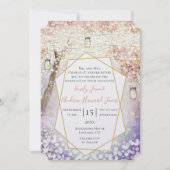 Invitation Pastel Pink Purple Blue Green Fairy Tale Mariage (Devant)