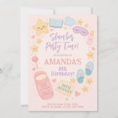 Invitation Pastel Pink Sleepover thème d'anniversaire (Devant)