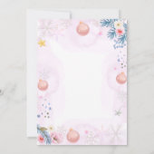 Invitation Pastel Pink Snowflake Floral Winter Baby Shower (Dos)