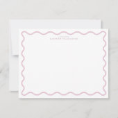 Invitation pastel pink wavy border note card (Devant)