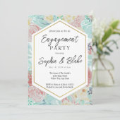 Invitation Pastel Pink & Yellow Floral Engagement Party (Debout devant)