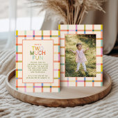 Invitation Pastel Plaid "Two Many Fun" 2ème photo d'anniversa