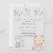 Invitation Pastel Plush Toys Virtual Birthday Party (Devant)