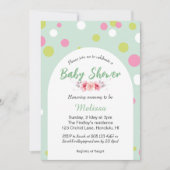 Invitation Pastel polka dots baby shower (Devant)