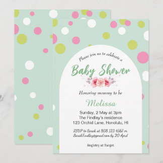 Invitation Pastel polka dots baby shower