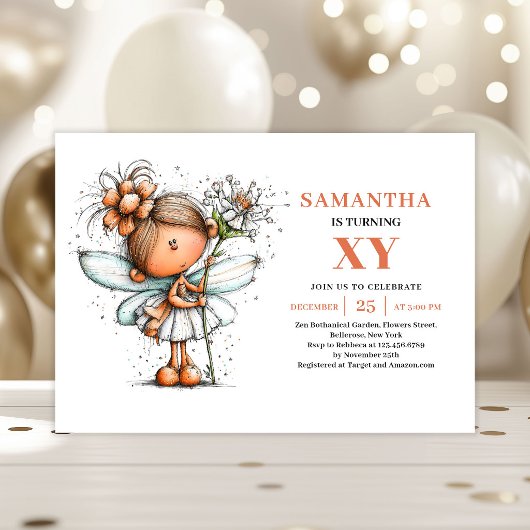 Invitation pastel pour les 4 ans de la Fée Caprice
