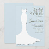 Invitation Pastel Powder Fête des mariées bleue Élégant Vinta (Devant / Derrière)