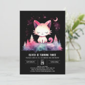 Invitation Pastel Printable Chat Anniversaire (Debout devant)