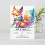 Invitation Pastel Printable Renard Anniversaire (Debout devant)