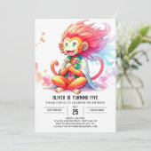 Invitation Pastel Printable Singe Anniversaire (Debout devant)