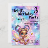 Invitation Pastel Purple Fairy Magique Anniversaire (Devant)