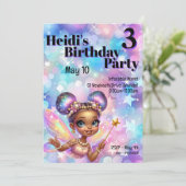 Invitation Pastel Purple Fairy Magique Anniversaire (Debout devant)