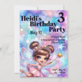Invitation Pastel Purple Fairy Magique Anniversaire (Devant)