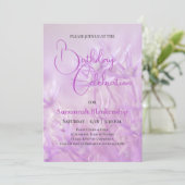 Invitation Pastel Purple Floral Arrière - plan fête d'anniver (Debout devant)
