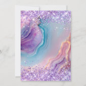 Invitation Pastel Purple Glittery Blue Rose Agate Sweet 16 (Dos)