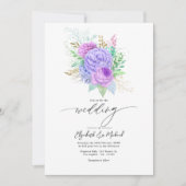 Invitation Pastel Purple & Green Floral Printemps photo (Devant)