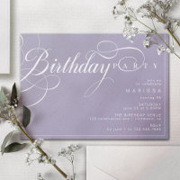 Pastel Purple Lavender Simple Calligraphie Anniver