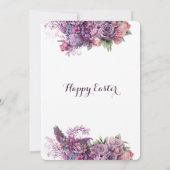 Invitation Pastel Purple Lilac Flora Rose Dîner de Pâques (Dos)