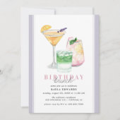 Invitation Pastel Purple Lilac Lemon Cocktail Anniversaire Br (Devant)