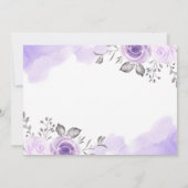 Invitation Pastel Purple Rose Garden Sweet 16 Anniversaire Ph (Dos)