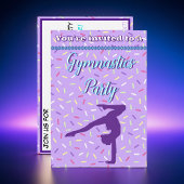 Invitation Pastel Purple Sprinkings Gymnastique Anniversaire