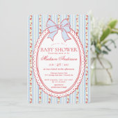 Invitation Pastel Purple Vintage Fancy Floral Baby Shower (Debout devant)