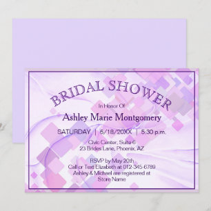 Invitation Pastel Purples Fête des mariées géométrique person