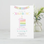 Invitation Pastel Rainbow Anniversaire de enfant Party (Debout devant)