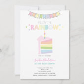 Invitation Pastel Rainbow Baby shower Party (Devant)