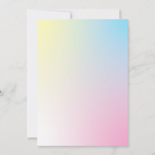 Invitation Pastel Rainbow Baby shower Simple Moderne (Dos)