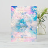 Invitation Pastel Rainbow Ciel nuageux (Debout devant)