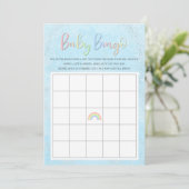 Invitation Pastel Rainbow & Clouds Baby Bingo (Debout devant)