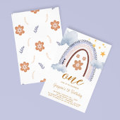 Invitation Pastel Rainbow Daisy 1er anniversaire