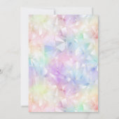 Invitation Pastel Rainbow Girl 1er anniversaire Frontière géo (Dos)