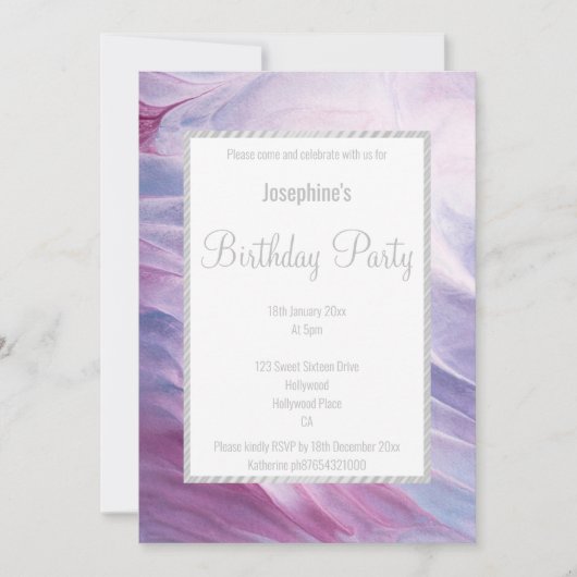 INVITATION PASTEL RAINBOW LAVÉ CLOUDS ANNIVERSAIRE (Devant)