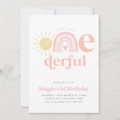 Invitation Pastel Rainbow Little Miss ONEderful 1er anniversa (Devant)
