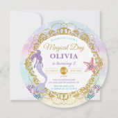 Invitation Pastel Rainbow Mermaid Sous La Mer Anniversaire (Devant)