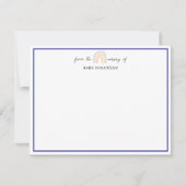 Invitation Pastel Rainbow Navy Blue Border Nursery Note Card (Devant)