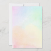 Invitation Pastel rainbow ombre fête de premier anniversaire (Dos)