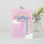 Invitation Pastel Rainbow Pink (Debout devant)