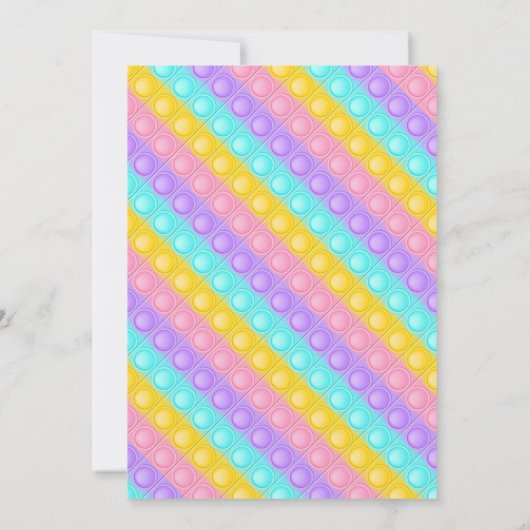 Invitation Pastel Rainbow Pop It Fidget Toy Anniversaire (Dos)