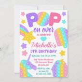 Invitation Pastel Rainbow Pop It Fidget Toy Anniversaire (Devant)