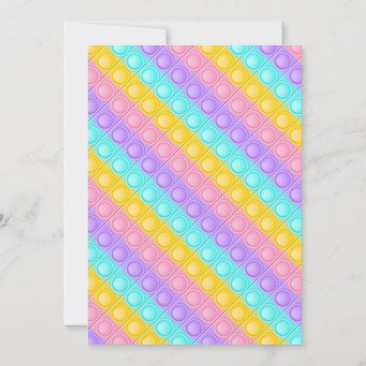 Invitation Pastel Rainbow Pop It Fidget Toy Anniversaire (Dos)