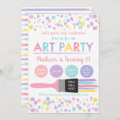 Invitation Pastel Rainbow Robe Pour Un Mess Art Party Anniver (Devant / Derrière)