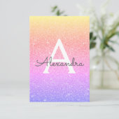 Invitation Pastel Rainbow Sparkle Parties scintillant 50e ann (Debout devant)