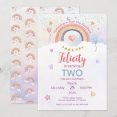 Invitation Pastel Rainbow Tie Dye Birthday (Devant / Derrière)