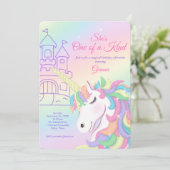Invitation Pastel Rainbow Unicorn Magical Birthday (Debout devant)
