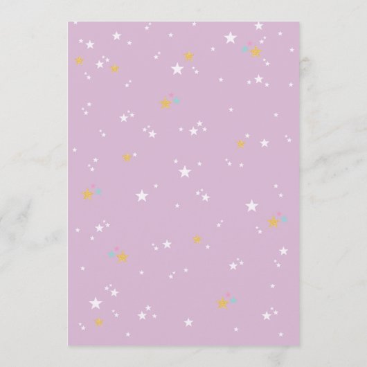 Invitation Pastel Rainbow Unicorn Magique Anniversaire mignon (Dos)