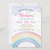 Invitation Pastel Rainbows and Heart Anniversaire (Devant)